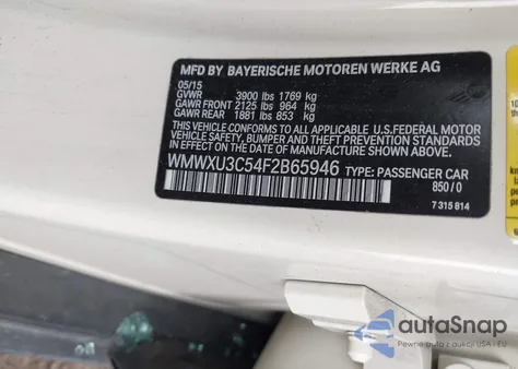 2015 Mini Hardtop Cooper S z USA, uszkodzony, nr VIN WMWXU3C54F2B65946